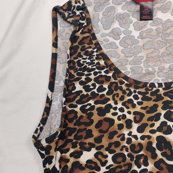 Hot Kiss Leopard Print Sleeveless Tank Top Size XL - Picture 4 of 9